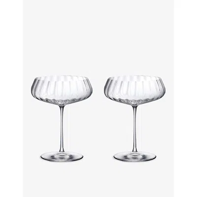 Nude Clear Round Up Set Of Two Coupe Glasses In Transparent