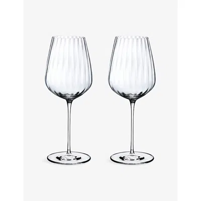 Nude Clear Round Up Set Of Two Red Wine Glasses In Transparent