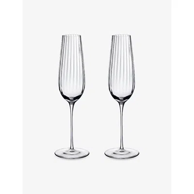 Nude Clear Round Up Set Of Two Sparkling Wine Glasses In Transparent