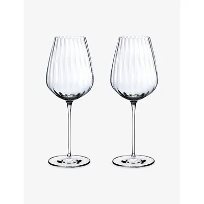 Nude Clear Round Up Set Of Two White Wine Glasses In Transparent