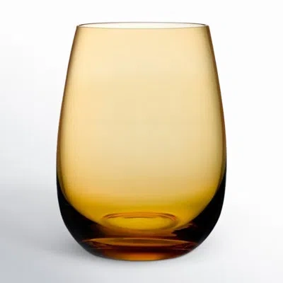 Nude Colored U 15 Oz. Lead Free Crystal Drinking Glass In Amber