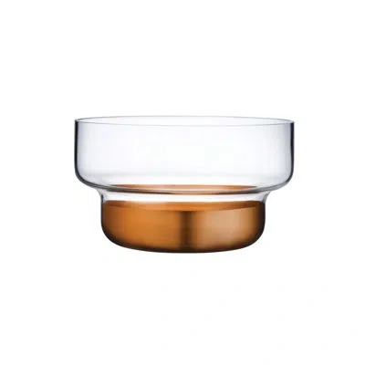 Nude Contour 138 Fl Oz. Serving Bowl Small With Clear Top And Copper Base In Clear,copper