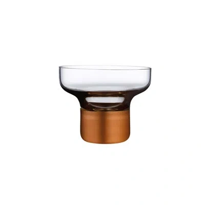 Nude Contour Dining Bowl High Foot With Clear Top And Copper Base In Clear;copper
