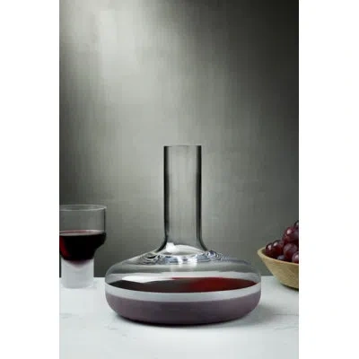 Nude Contour Lead Free Crystal Wine Carafe With Sandblasted Base In Clear;off-white