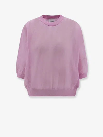 Nude Cotton Blend T-shirt In Pink