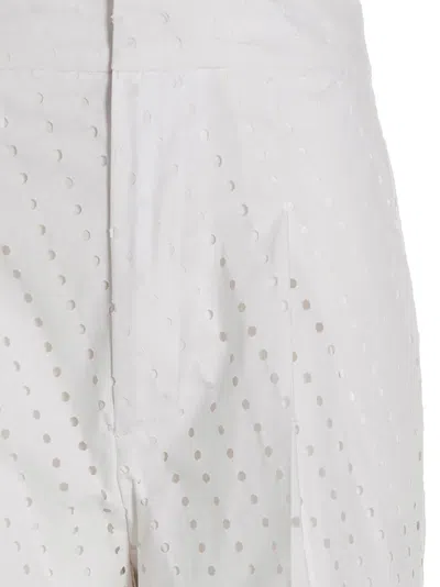 Nude Cotton Casual Women's Pants In White
