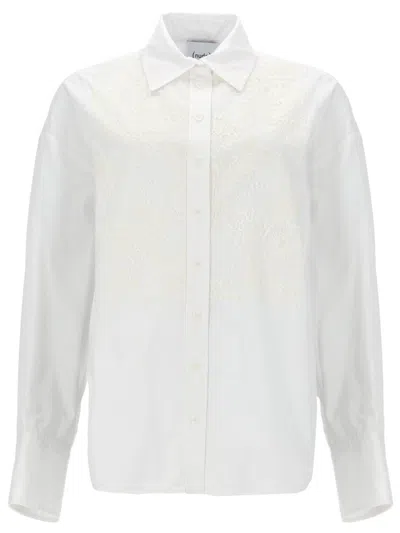 Nude Cotton Mini Shirt For Women - Ss26 Collection In White