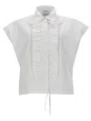 Nude Camicia Con Ruches In White