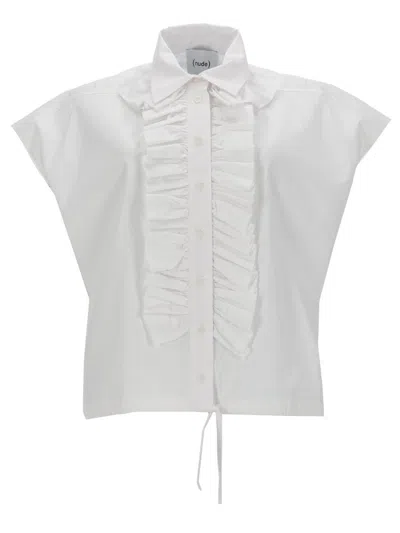 Nude Camicia Con Ruches In White