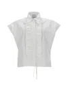 Nude Camicia Con Ruches In White