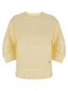 Nude Relaxed-fit Cotton T-shirt With Crinkled Sleeves In Neutral