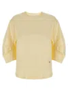 Nude Relaxed-fit Cotton T-shirt With Crinkled Sleeves In Neutral