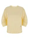 Nude Relaxed-fit Cotton T-shirt With Crinkled Sleeves In Neutral