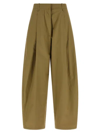 Nude Cotton Poplin Trousers In Green