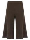Nude Culotte Pants With Relaxed Silhouette And Side Pockets In Brown