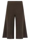 Nude Culotte Pants With Relaxed Silhouette And Side Pockets In Brown