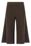 Nude Culotte Pants With Relaxed Silhouette And Side Pockets In Brown