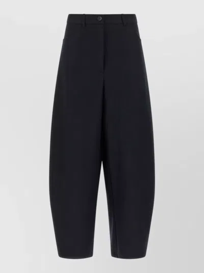 Nude Cropped Barrel-leg Tailored Trousers In Blue