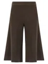 Nude Culotte Pants With Relaxed Silhouette And Side Pockets In Brown