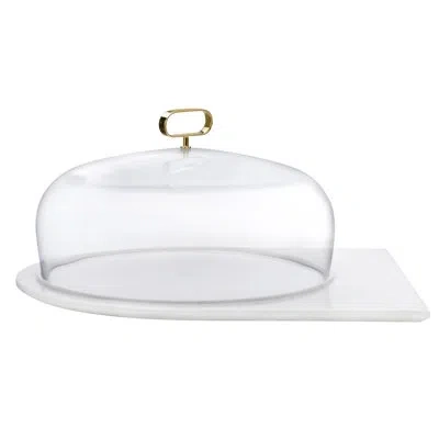 Nude Cupola Cake Dome Medium Cheese Board In Clear