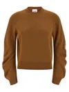 Nude Crew Neck Cuffed-sleeve Sweater In Brown