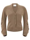 Nude Curved Sleeves Cardigan In Brown