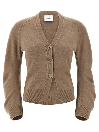 NUDE CURVED SLEEVES CARDIGAN