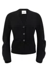 Nude Long-sleeves Button Cardigan In Black