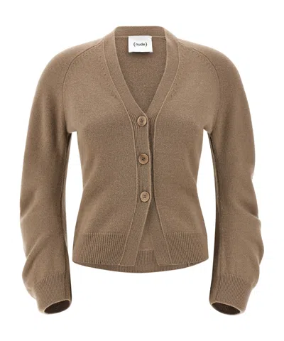 NUDE CURVED SLEEVES CARDIGAN