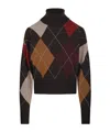 Nude Diamond-pattern Turtleneck Sweater In Brown