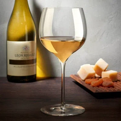 Nude Dimple Set Of 2 Lead Free Crystal Rich White Wine Glasses In Clear