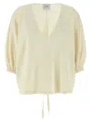 Nude Drawstring Sweatshirt In White