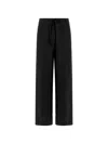 Nude Viscose Pants Wide Leg Belt Loops In Black