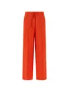 Nude Viscose Pants Tailored Belt Loops Pockets In Orange