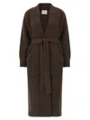 Nude Dressing Gown Style Brown Wool Coat In Brown