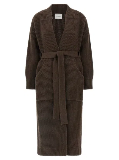NUDE DRESSING GOWN STYLE BROWN WOOL COAT