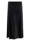 Nude Elastic Waistband Midi Skirt In Black