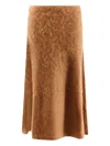 Nude Elastic-waistband Midi Skirt In Brown