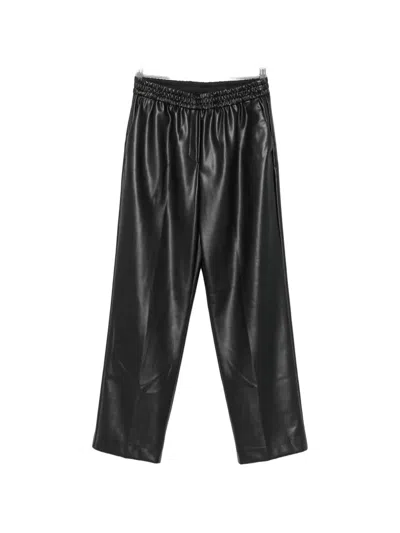 Nude Elasticated Faux-leather Trousers In Black