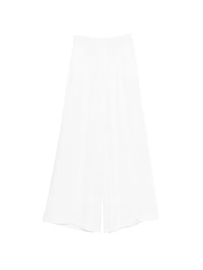 Nude Elasticated Trousers In White