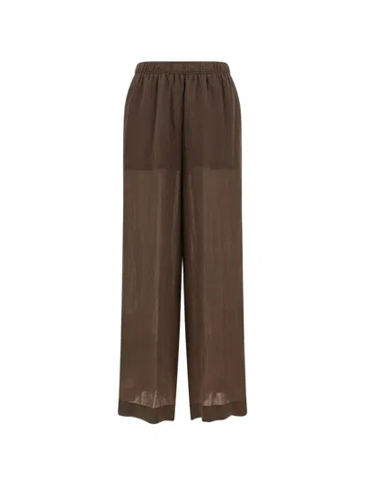 Nude Elasticated Wide-leg Trousers In Brown