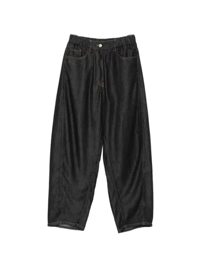 Nude Elasticated-waistband Contrast-stitch Jeans In Gray