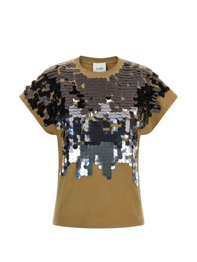 Nude Embellishment Crew Neck T-shirt In Green