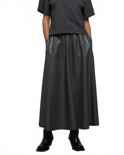 Nude Faux Leather Full Skirt In Grey In Multi