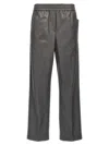 Nude Faux Leather Trousers Pants In Gray