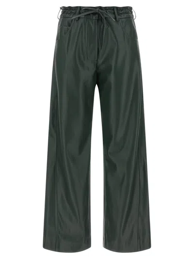 Nude Faux Leather Trousers In Green