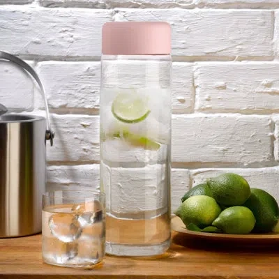 Nude Finesse Lead Free Crystal Pitcher 33.81 Oz. In Clear,pink
