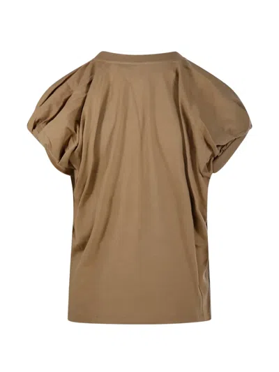 Nude Gathered T-shirt In Gray