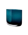 Nude Glass Blade Vase In Petroleum Green