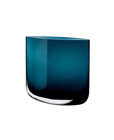 Nude Glass Blade Vase In Petroleum Green